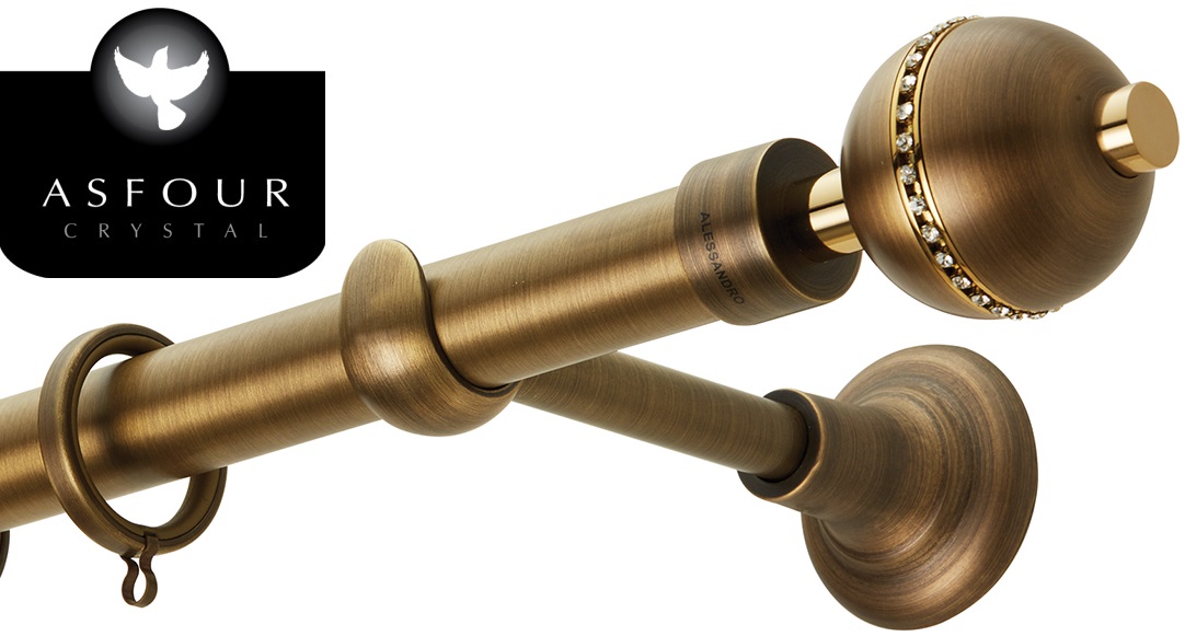 Κουρτινόξυλα Ζωγομετάλ Φ.25 Μπρονζέ σειρά CR4126(Μονό ή Διπλό) (Μπρονζέ) (1.60m Κουρτινόξυλο Μονό)