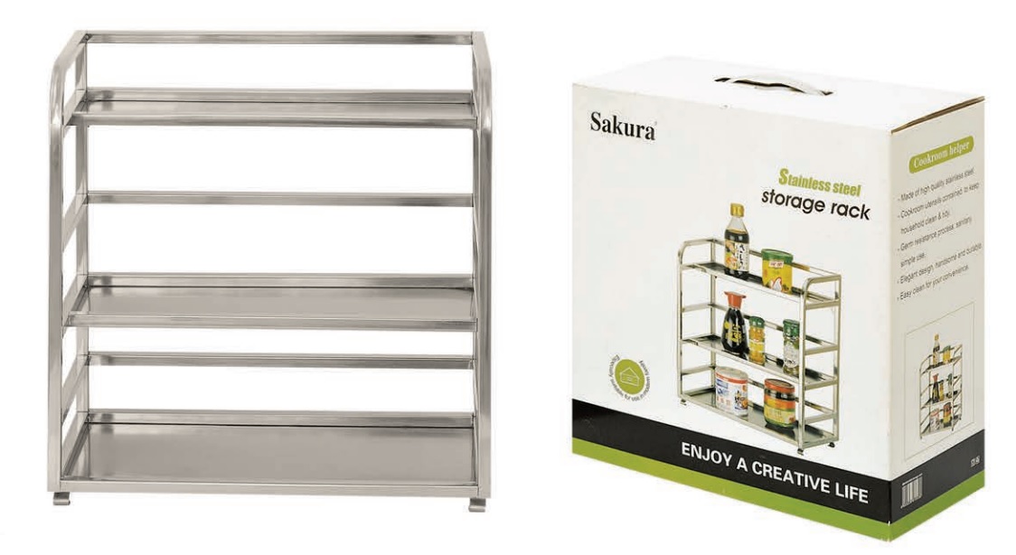 Ράφι τριώροφο Sakura σειρά 9714 σε Ανοξείδωτο (Inox)
