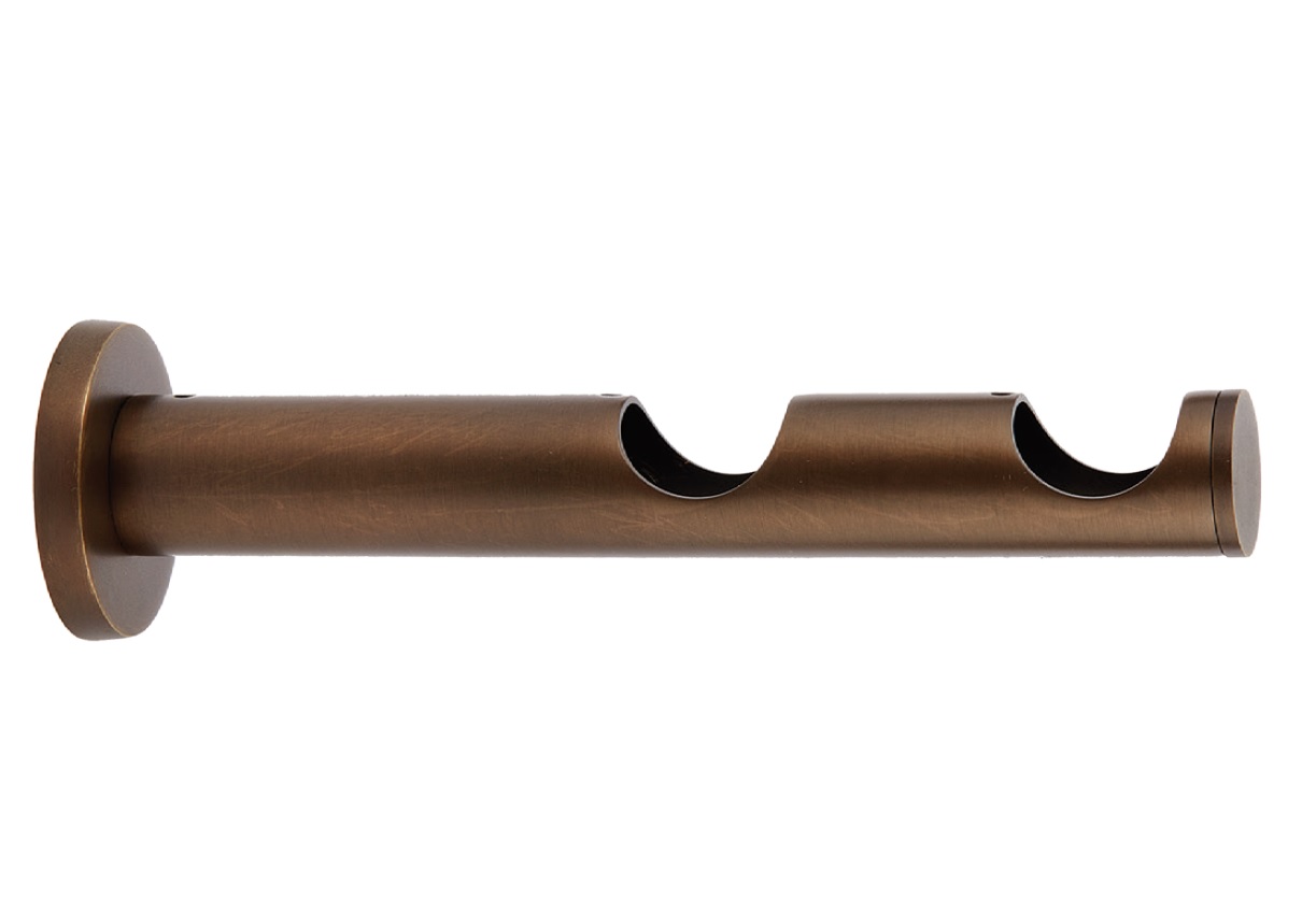 Διπλό Στήριγμα για Κουρτινόξυλα Φ.25 Ζωγομετάλ 4612 Μπρονζέ ματ