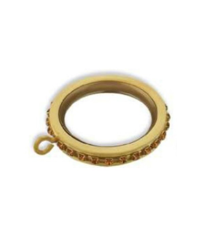 Κρίκοι Κουρτινών για Κουρτινόξυλα Φ.25 Strass 2545 Όρο ματ (10 τεμάχια)