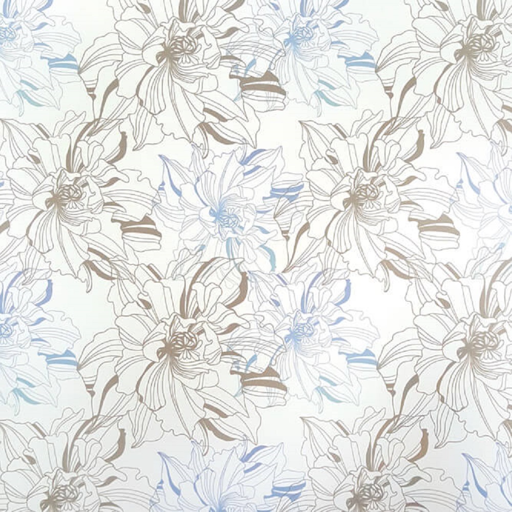 Ρόλερ σκίασης Floral Design σειρά Γαλάζια Καφέ Λουλούδια 95-69