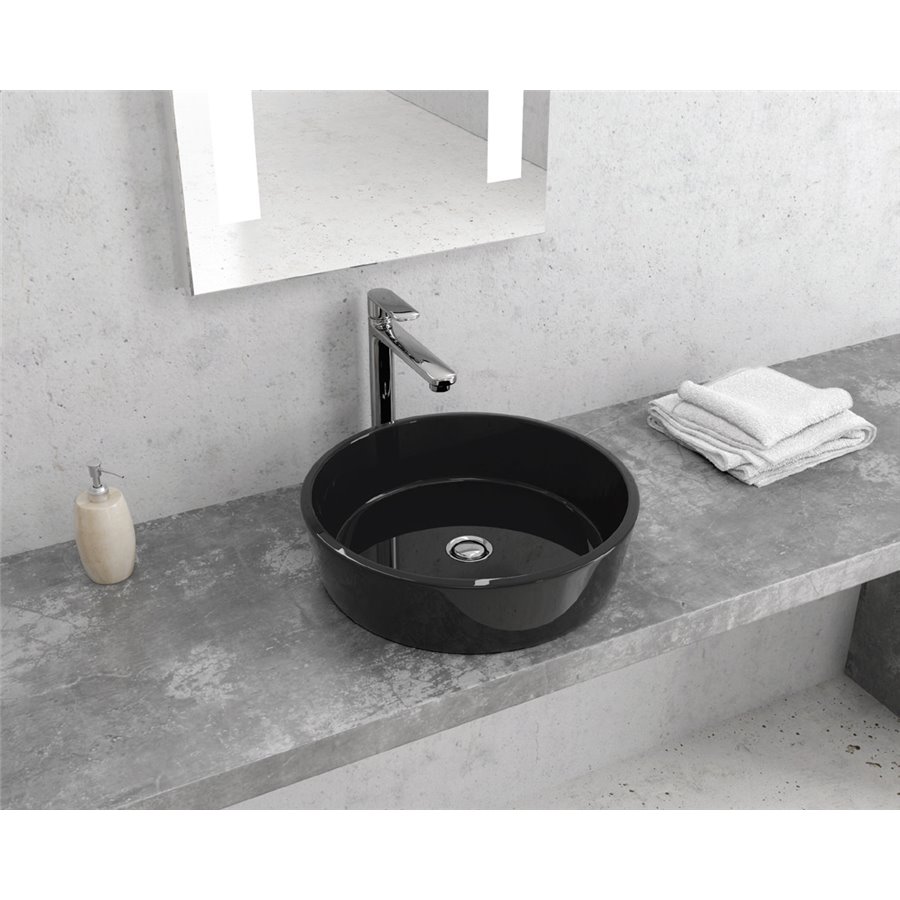 Νιπτήρας Μαύρος Επικαθήμενος Sanitary σειρά LT 5006 (42x42cm)