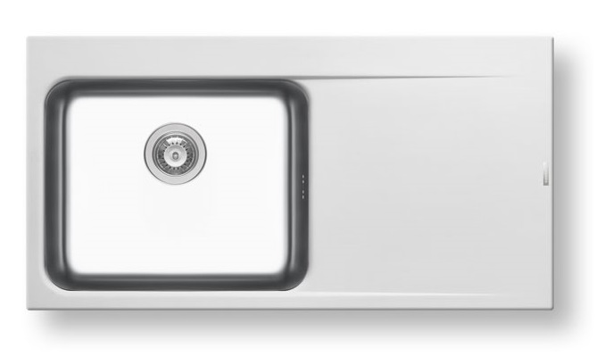 Νεροχύτης Γρανίτη Pyramis Pyrros (100x52cm) 1B 1D -(070030311) Λευκό Snow Αριστερός