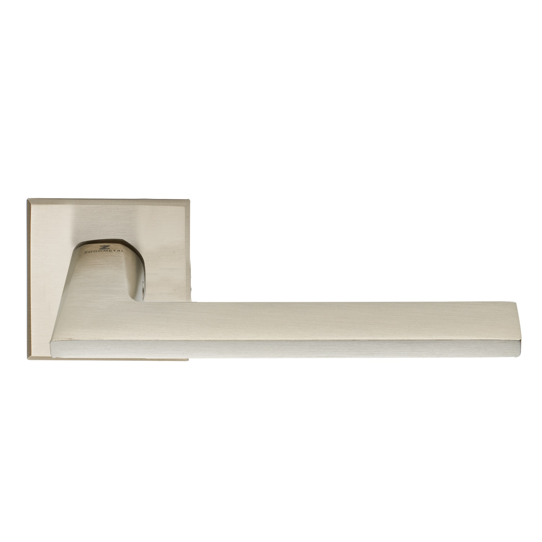 Πόμολα Πόρτας Ζωγομετάλ Χειρολαβές με ροζέτα 2116 Νίκελ ματ (Νίκελ Ματ-Ιnox) (Τεμάχιο (δεξί εξώπορτας))