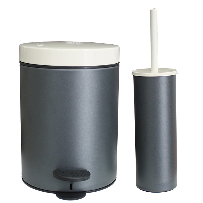 Σετ Χαρτοδοχείο 5lt & Πιγκάλ Colourful σειρά 8016 Ανθρακί Μπεζ (χωρίς Soft Close)