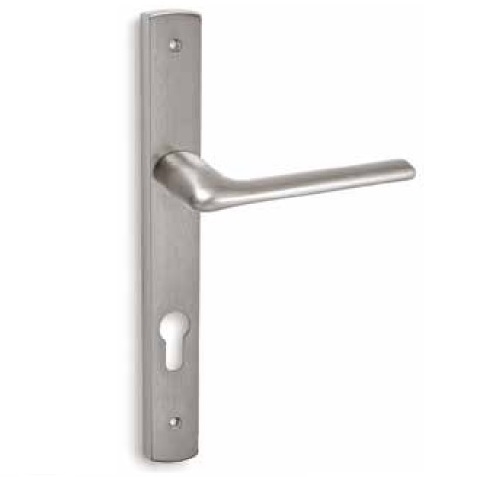 Πόμολα Αλουμινόπορτας Convex με Στενή πλάκα σειρά 1485 Νίκελ ματ (Νίκελ Ματ-Ιnox) (Τεμάχιο (δεξί εξώπορτας))