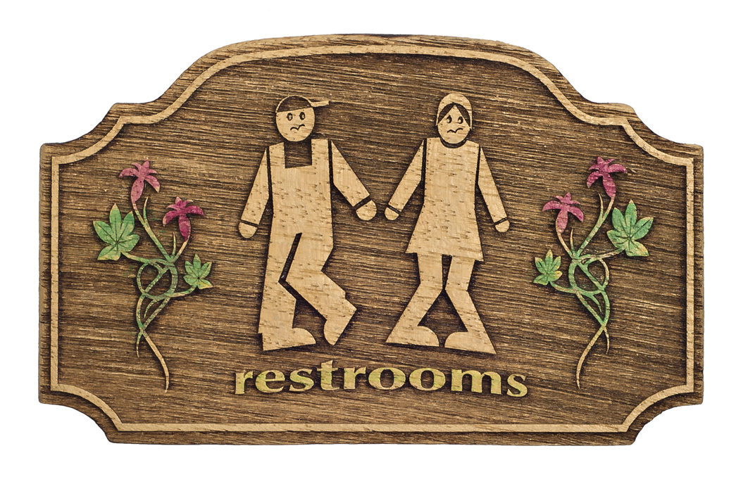 Ξύλινη Σήμανση μπάνιου WC Roline σειρά 0452 (12x7.5cm)