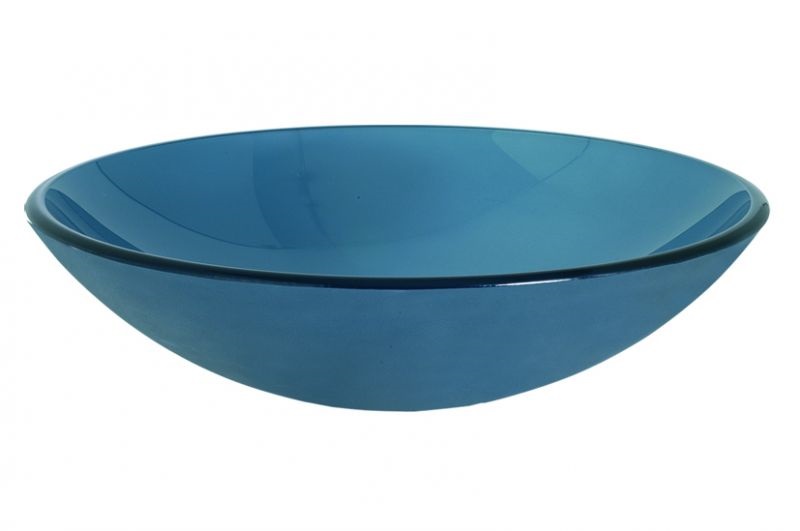 Νιπτήρας Γυάλινος Επικαθήμενος Blue σειρά 66-0004 σε Μπλε (42x42cm)