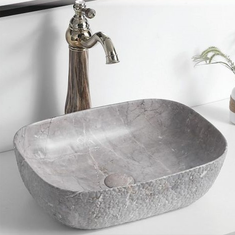 Νιπτήρας Επικαθήμενος Elegan σειρά Decor Light Grey 85-8417 (46.5x32cm)