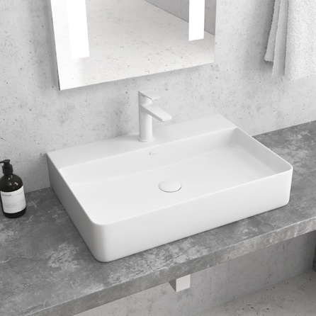 Νιπτήρας Επικαθήμενος Karag σειρά LT 2173-SMW Λευκό Ματ (50x42cm)