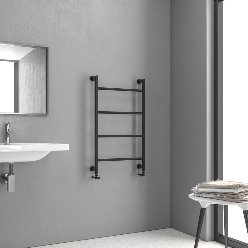 Θερμαντικό σώμα μπάνιου Karag Design 6-900 Μαύρο Ματ (93×560×900mm)
