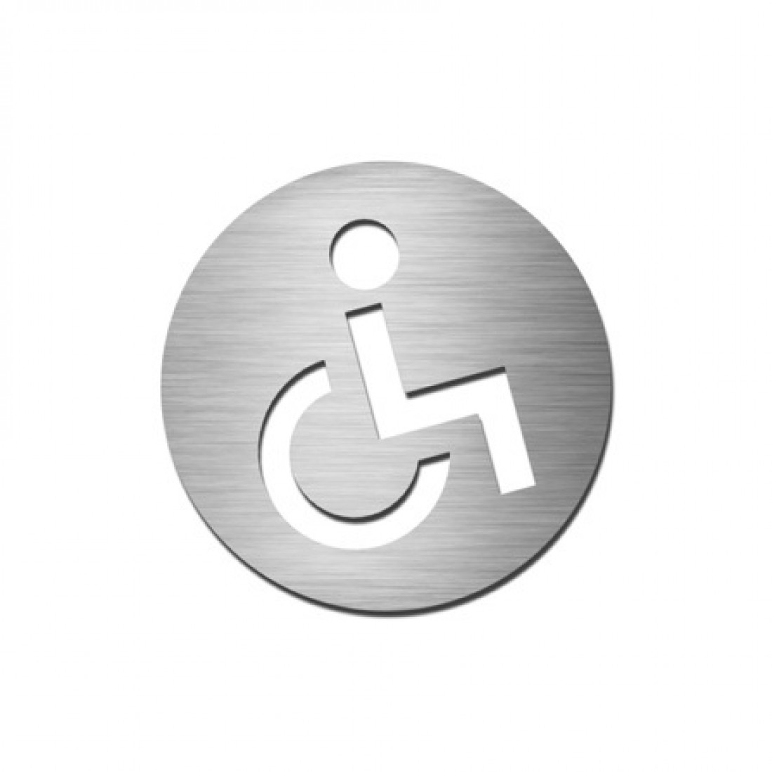 Αυτοκόλλητη Ένδειξη σήμανση στρογγυλή 510 ΑΜΕΑ σε Ανοξείδωτο (9cm)