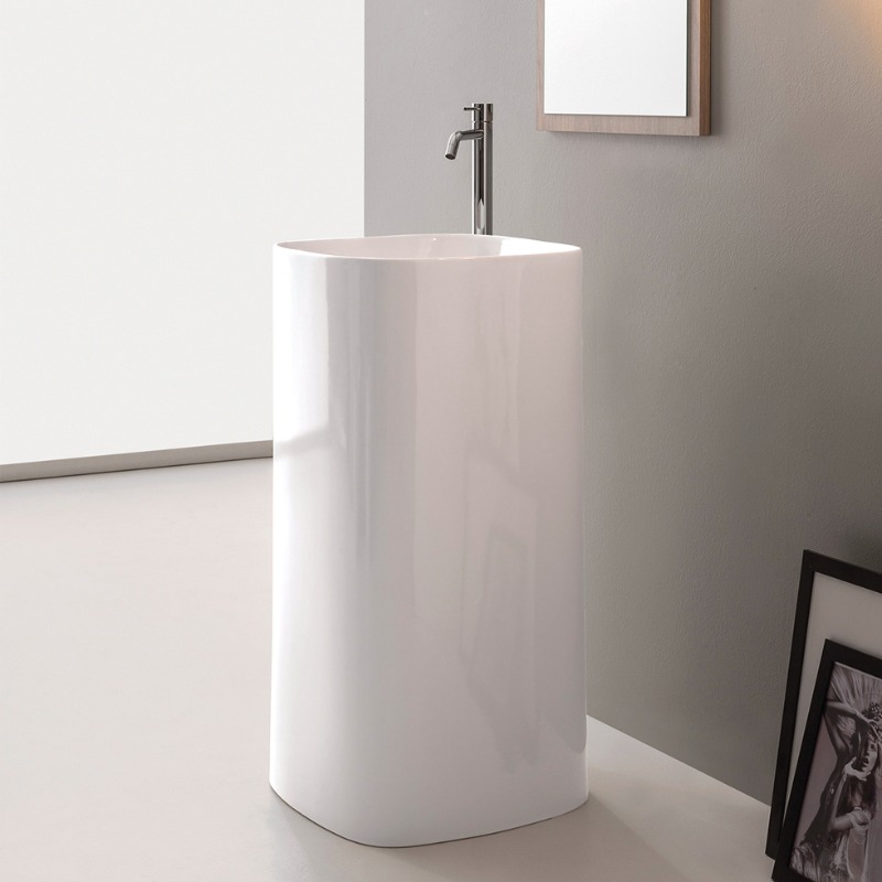 Νιπτήρας Δαπέδου Scarabeo Moon 5510 Λευκό (Φ.42x85cm)