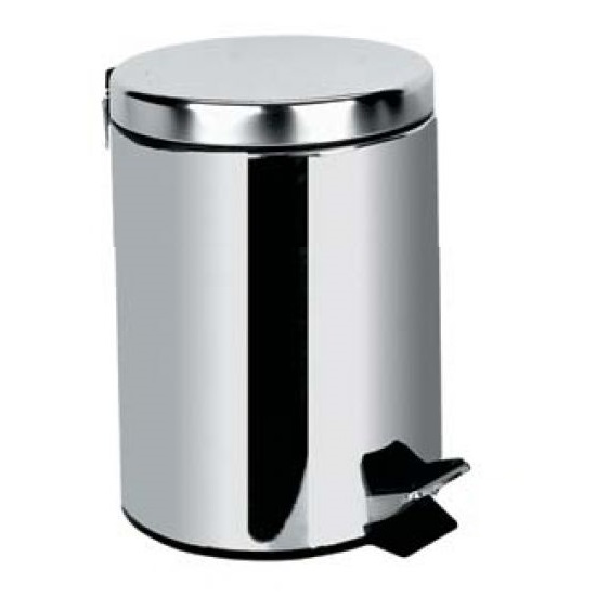 Χαρτοδοχείο 5Lt Inox σειρά 12-0304 Inox Χρωμέ (26x31.5cm)