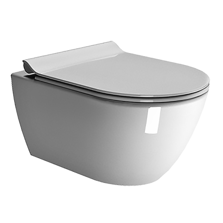 Λεκάνη Kρεμαστή με Super Slim κάλυμμα Soft Close GSI Pura Swirlflush σειρά 881500SC-300 Λευκό (55cm)