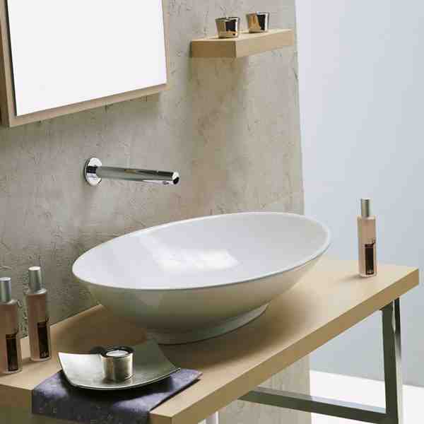 Νιπτήρας Επικαθήμενος Scarabeo Neck 8045-300 Λευκό (63x45cm)