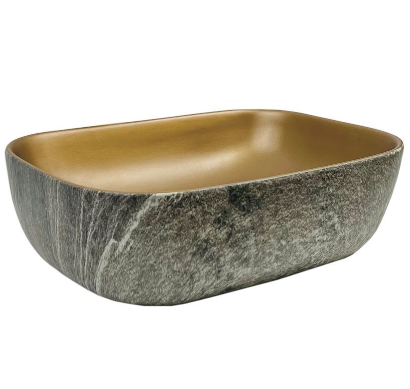 Νιπτήρας Επικαθήμενος Elegan σειρά Doppio Rame 87-8417 (46.5x32cm)
