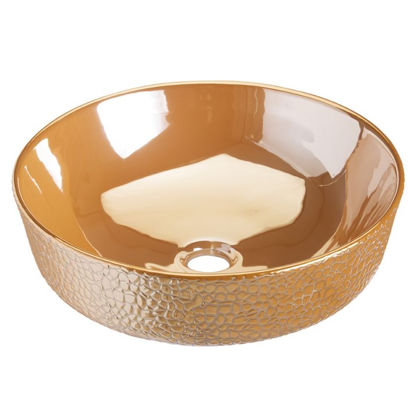 Νιπτήρας Επικαθήμενος Solante σειρά Gold Champagne 82-8428 (42x42cm)