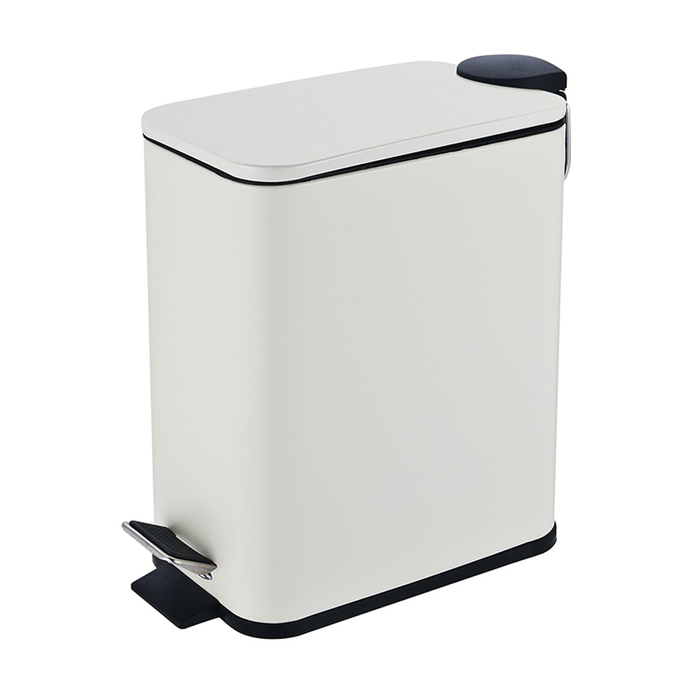 Χαρτοδοχείο 5lt Inox σειρά 2459 Λευκό ματ με Soft Close (22x14x29cm)
