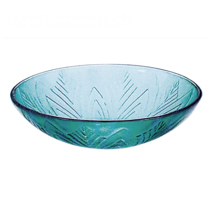 Νιπτήρας Γυάλινος Επικαθήμενος Dia Glass σειρά 67-8069 σε Πράσινο (42x42cm)