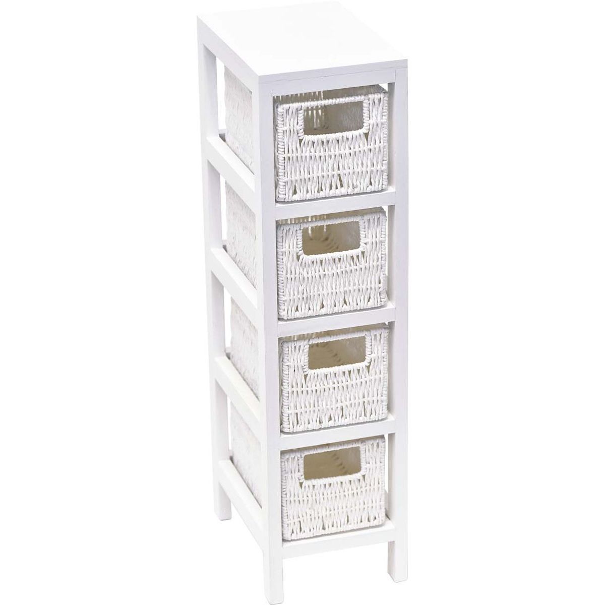 Έπιπλο με 4 συρτάρια Mdf σειρά 9879 Λευκό (17x24x65cm)
