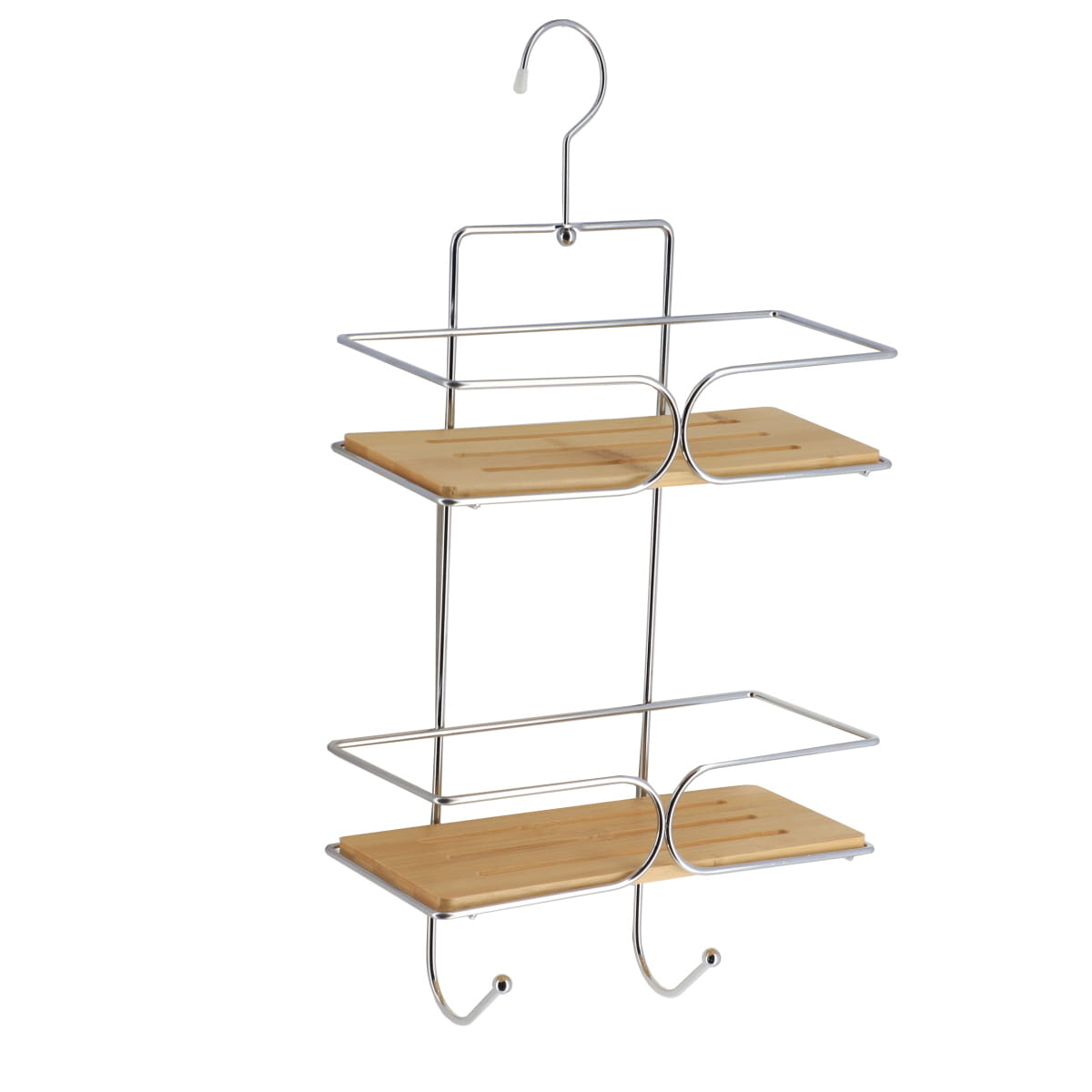 Ραφιέρα Κρεμαστή με 2 ράφια σειρά 90900 Χρωμέ Bamboo (50x25x11cm)