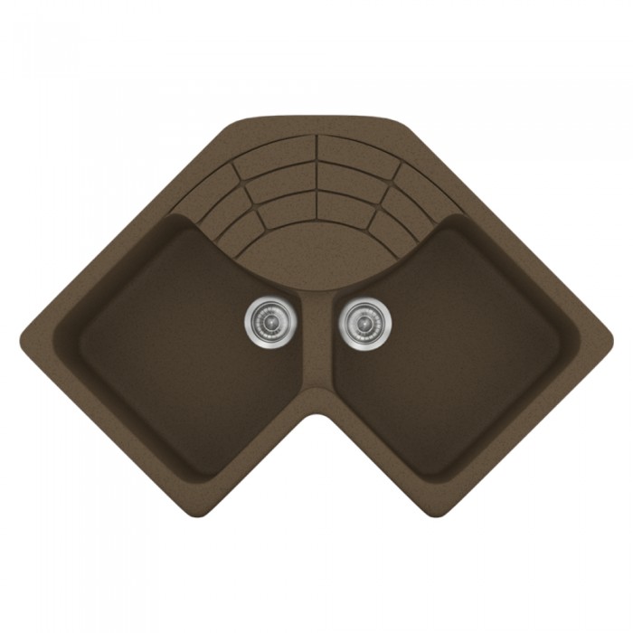 Νεροχύτες Γρανίτη Συνθετικοί Sanitec 310 σε χρώμα 41. Granite Rust (83x83cm)