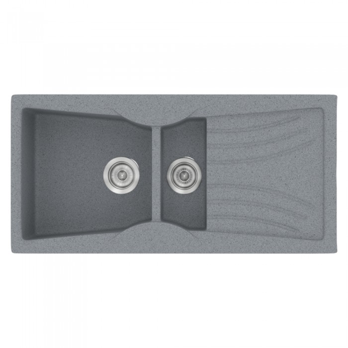 Νεροχύτες Γρανίτη Συνθετικοί Sanitec 329 σε χρώμα 17. Metallic Silver (104x51cm)