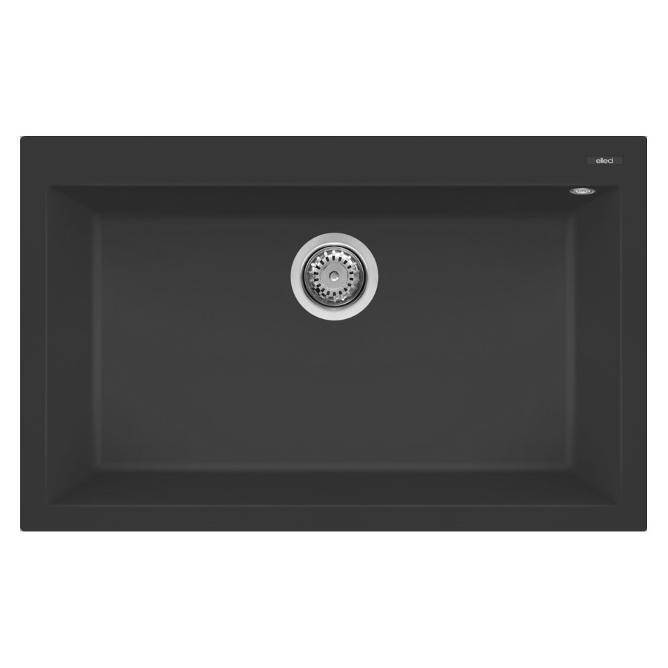 Νεροχύτες Γρανίτη Elleci σειρά Quadra 130 Μαύρο Nero Metal Μ70 Granitek (79x50cm)