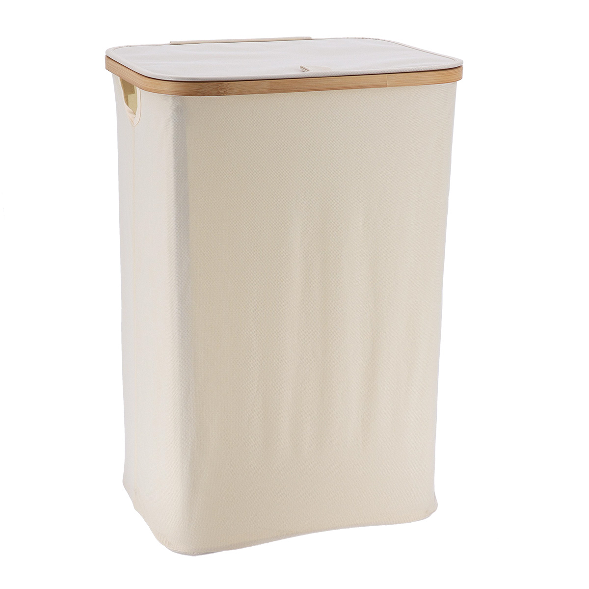 Καλάθι Αποθήκευσης Πτυσσόμενο με πλαίσιο Βamboo σειρά 8448 Λευκό (30x30cm)