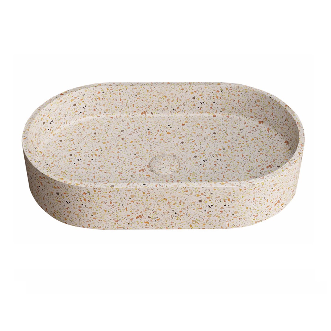 Νιπτήρας Πέτρινoς Επικαθήμενος Karag Linus Terrazzo CS-0010-E13 Fruitcake (60x35cm)