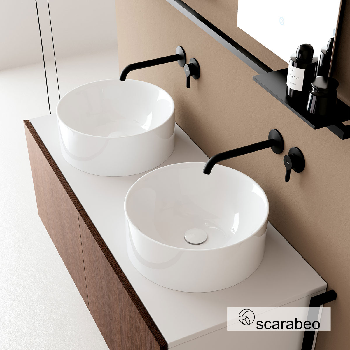 Νιπτήρας Επικαθήμενος Scarabeo Skinny 502-5407-300 Λευκό (Φ.40cm)