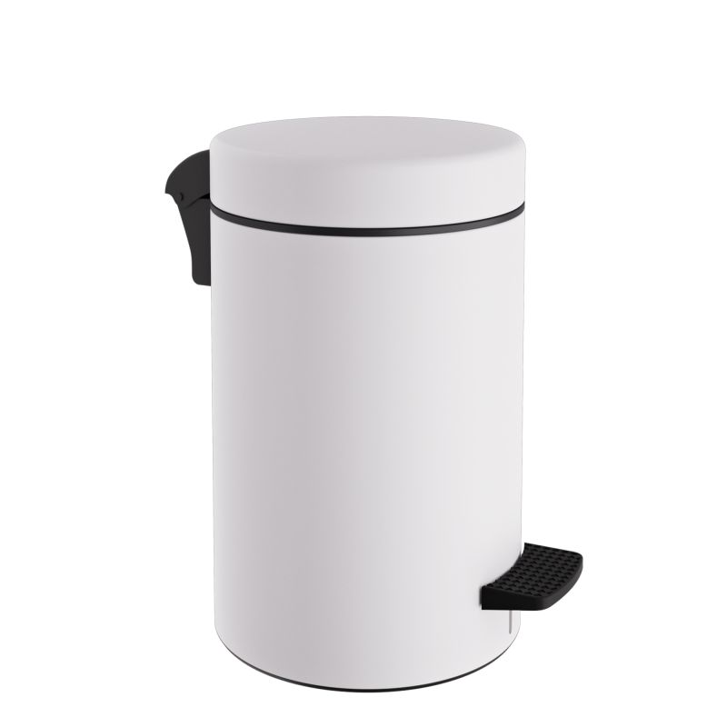 Χαρτοδοχείο 10 Lit Soft Close, No Inner Bucket - Matt White, Pam & Co, Ø20 x H37 (cm), 2037-033