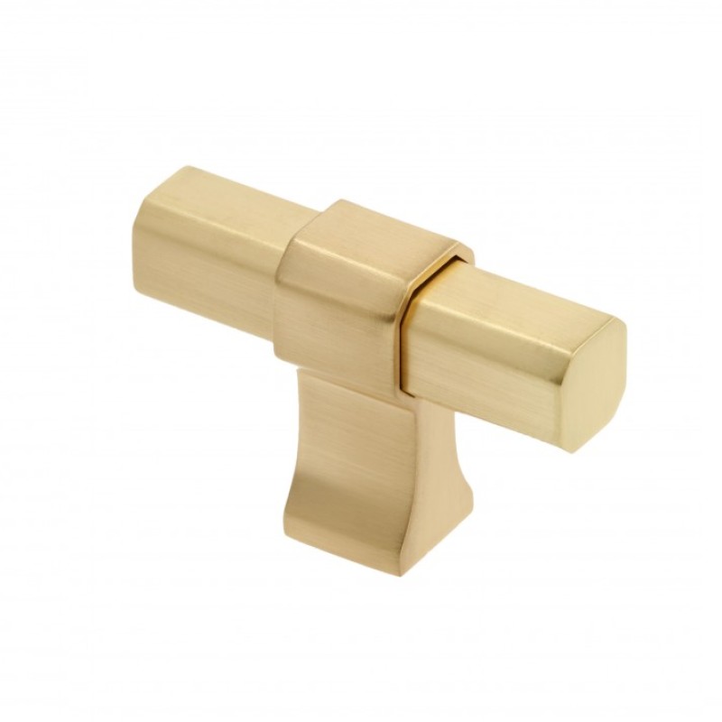 Πόμολα Επίπλων Brushed Brass Imperial T σειρά 423307 Μασίφ Ματ Ορείχαλκος (Μήκος 4.9cm)