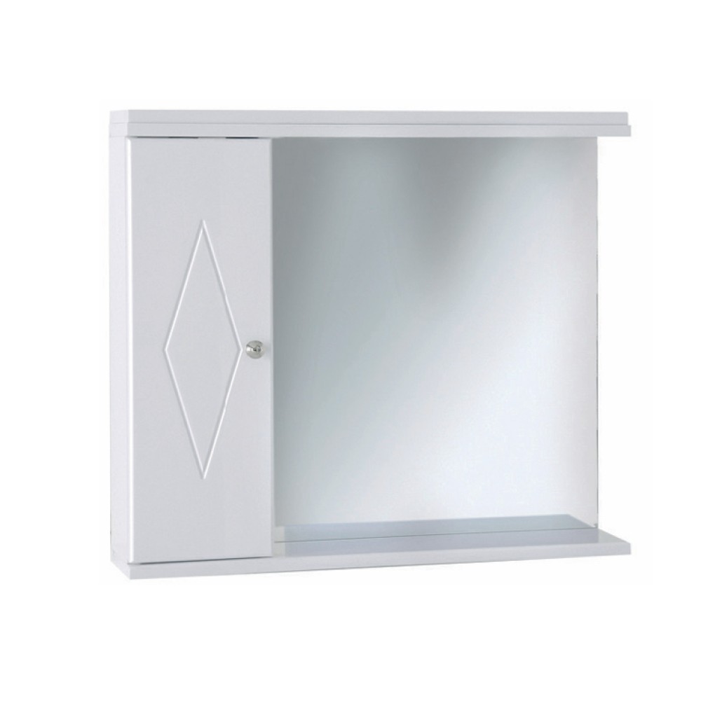 Καθρέπτης με Αριστερό Ντουλάπι & 2 Spot 6ΚLR065WΗ Λευκή Γυαλιστερή Λάκα (65x15×58cm)