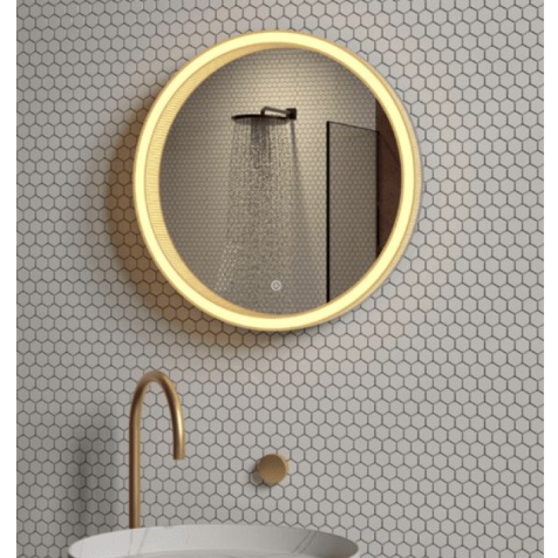 Καθρέφτης Στρόγγυλος με Χρυσό Πλαίσιο & Ρυθμιζόμενο Karag Dressy CL6060E-CL8080E (Φ.60 ή Φ.80) (Φ.80 (80CM))