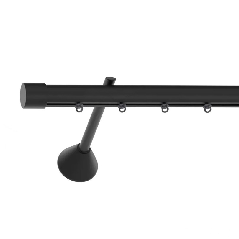 Σιδηρόδρομος Κουρτινόξυλο Φ.25 Tapa 47106 Μαύρο Ματ (Μονό ή Διπλό) (1.60m Σιδηρόδρομος Διπλός)