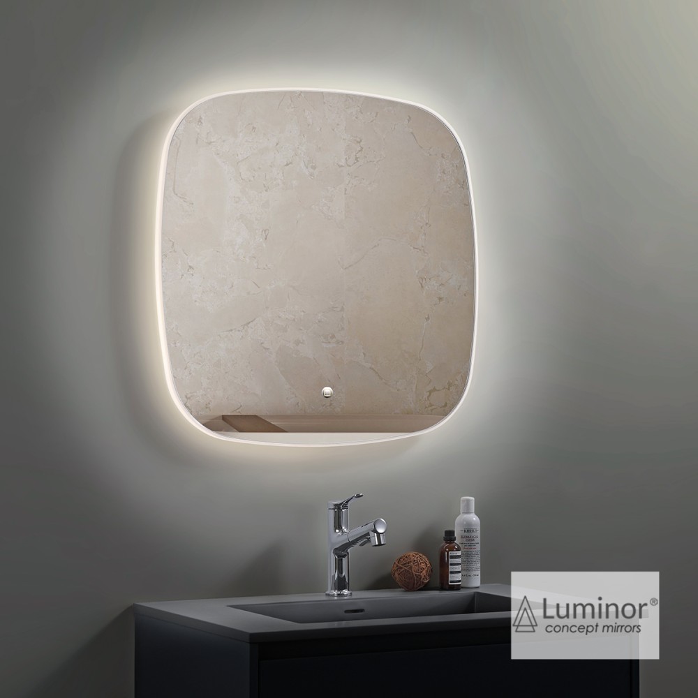 Καθρέπτης Αντιθαμβωτικός με Ακρυλικό Πλαίσιο Dimmer Ρυθμιζόμενο LED Luminor Fres (70x70cm)