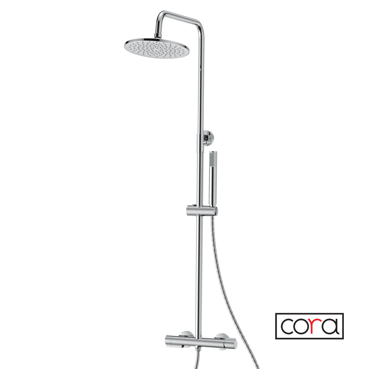 Στήλη Ντους 3 εξόδων Corra Occo 720066-100 Χρωμέ (Ύψος 95cm-115cm)