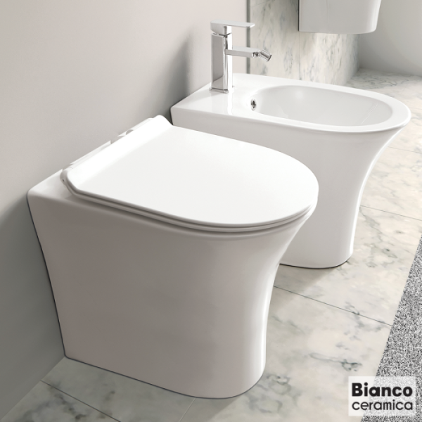 Λεκάνη Δαπέδου Bianco Ceramica Aida Rimless AD13000SC-300 Λευκό (52cm)