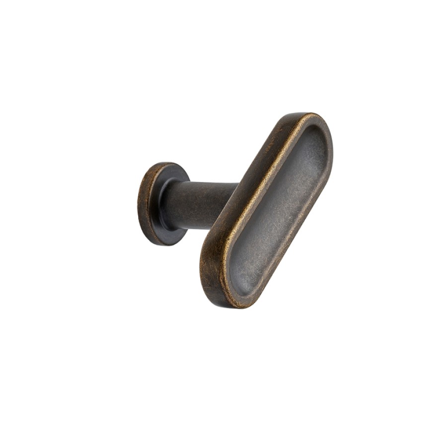 Πόμολα Επίπλων Furnipart Chateau 555220052-23 Αντικέ Μασίφ Ορείχαλκος (Μήκος 5.2cm)