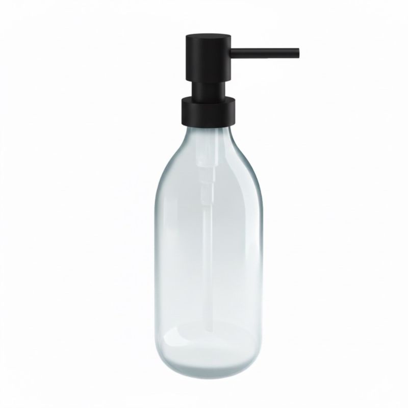 Dispenser Γυάλινο (300ml) - Matt Black, Pam & Co, Ø6.5 x H20 (cm), 79-403