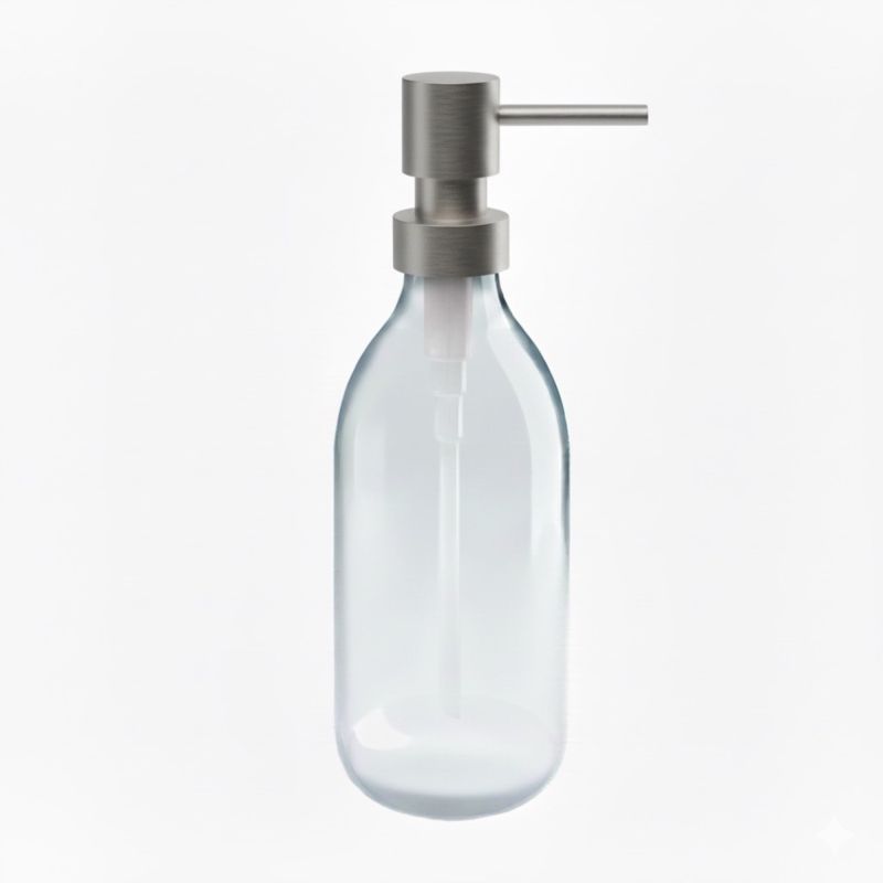 Dispenser Γυάλινο (300ml) - Matt Inox, Pam & Co, Ø6.5 x H20 (cm), 79-011 Ματ Ανοξείδωτο