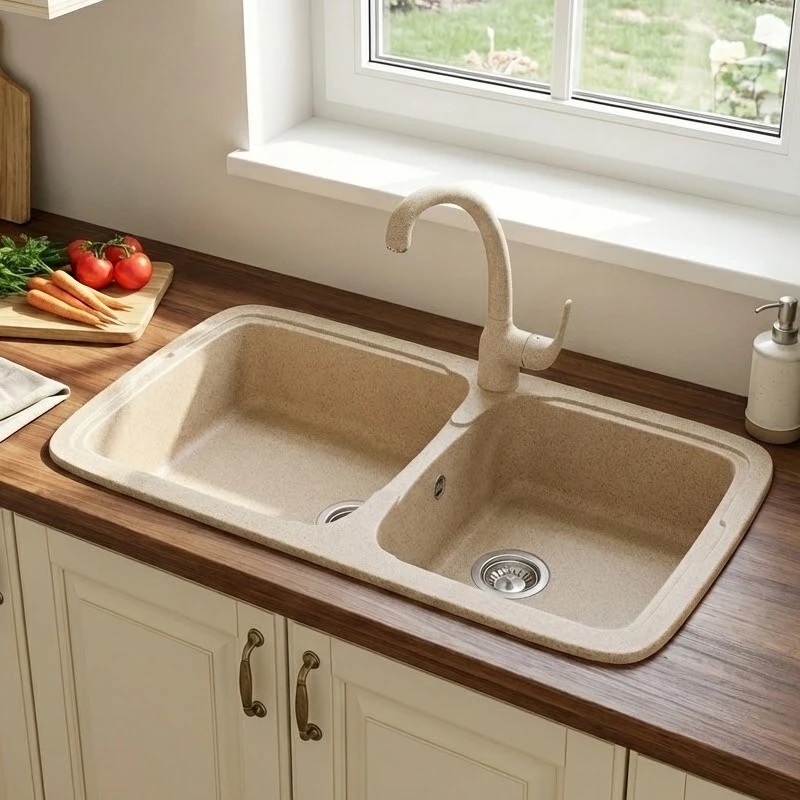 Νεροχύτες Γρανίτη Συνθετικοί Sanitec 305 σε 17 αποχρώσεις (96x51cm)