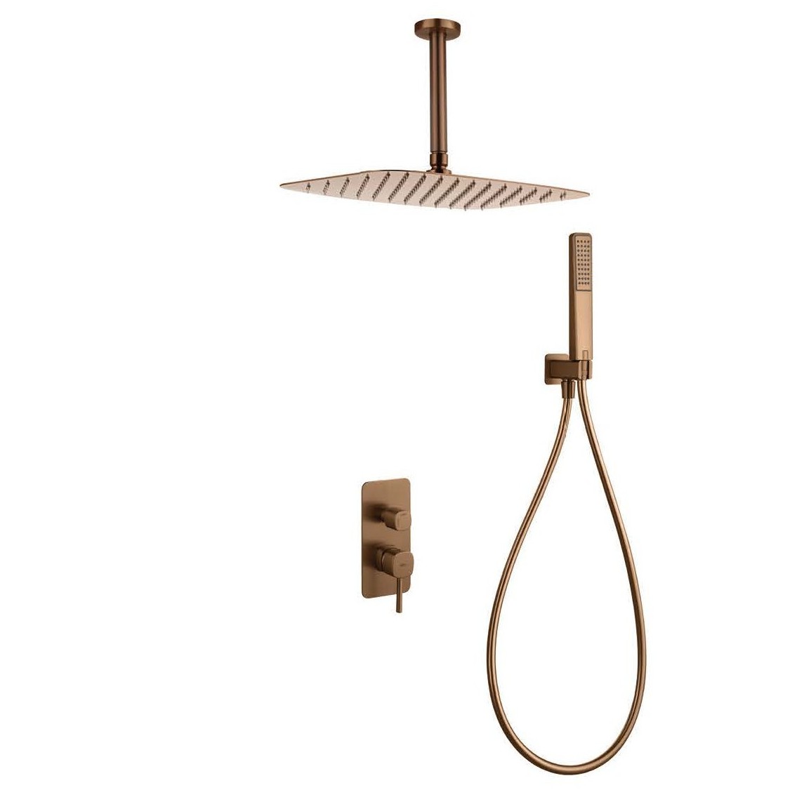 Σετ Ντους Εντοιχισμού Imex Toscana Arezzo GPA068/ORC Rose Gold/Χαλκού PVD (με Βραχίονα Οροφής)