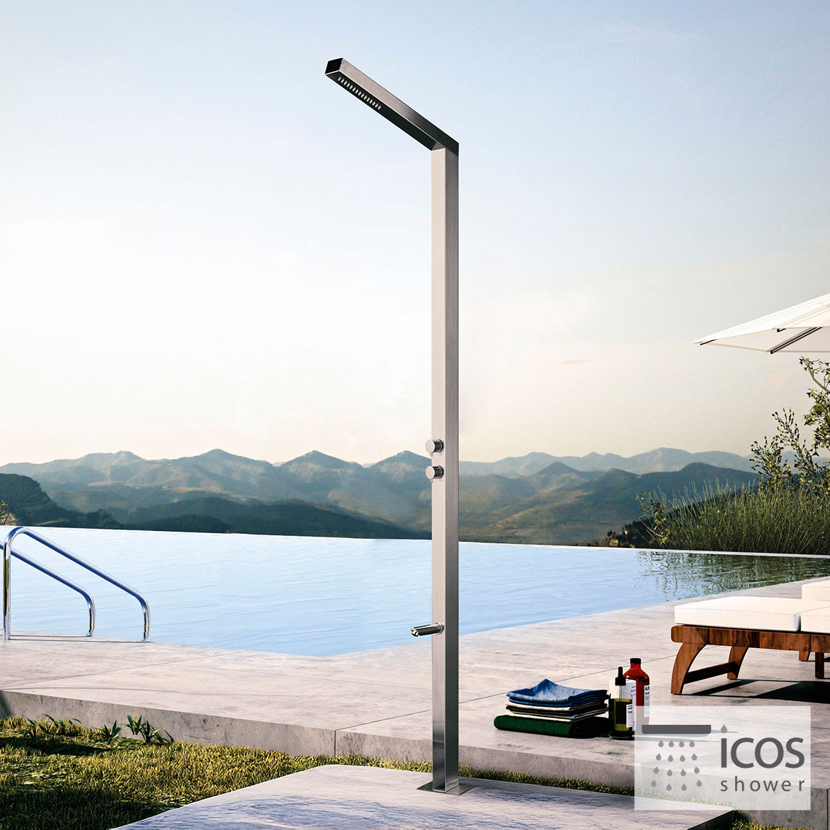 Στήλη Ντους Εξωτερικού Χώρου 2 εξοδων Icos Tera Inox
