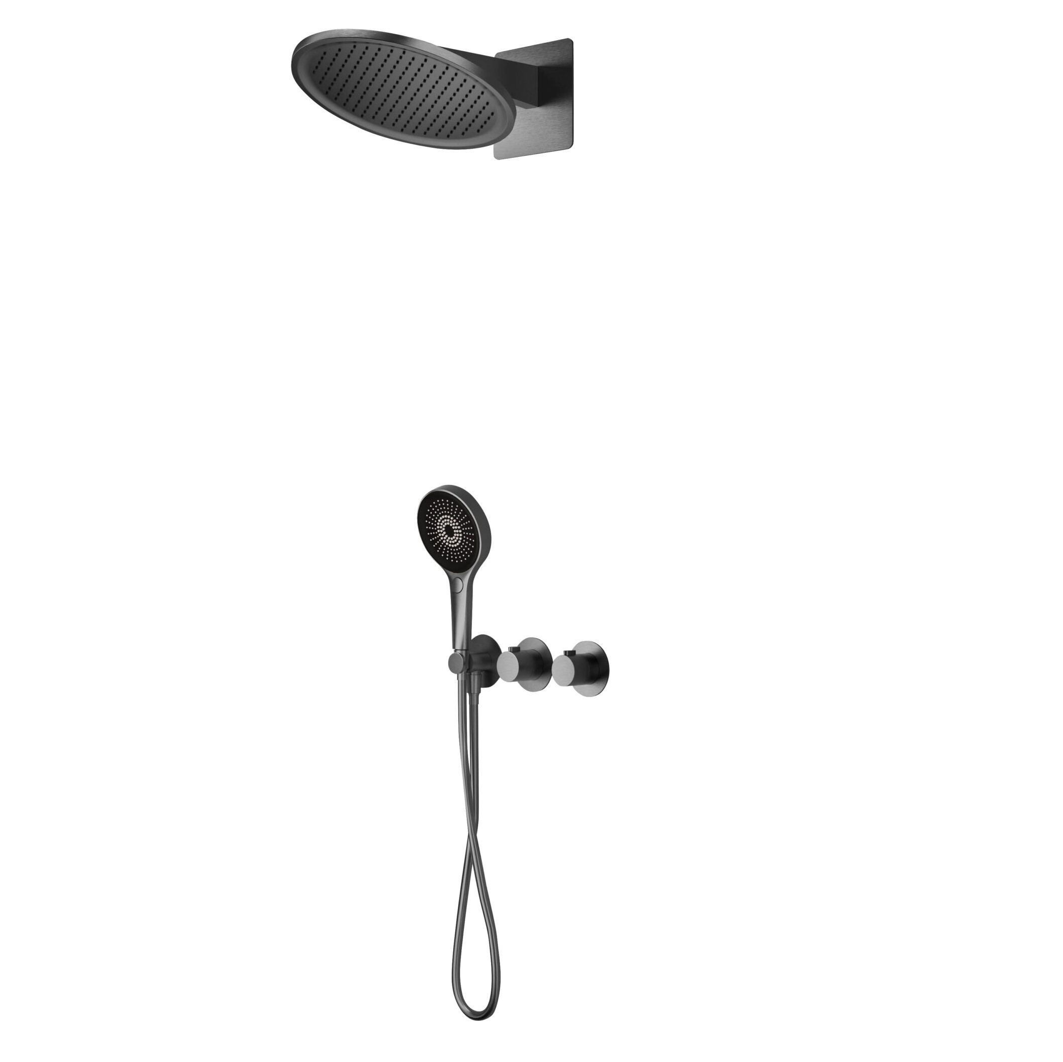 Σετ Ντουζ Εντοιχισμού 2 Εξόδων Imex Bolonia GTB066/BGM Black Gun Metal PVD