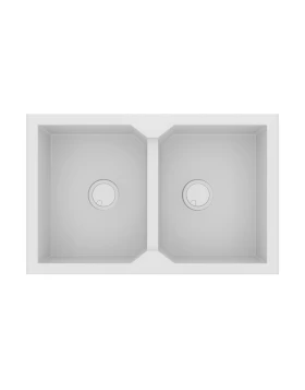 Νεροχύτες Γρανίτη Sanitec 818 σε χρώμα 30. Bianco (86x50cm) (Image 1)