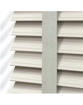 Ξύλινα Στόρια Abachi 50mm με Γκρι Τιράντες σειρά K0845 Λευκό Μπεζ Σπασμένο (Image 1)