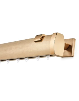 Σιδηρόδρομος Κουρτίνας 5cm Rock με Στηρίγματα 12cm σε Όρο Ματ (για Απλή ή Wave Ραφή) (Image 1)